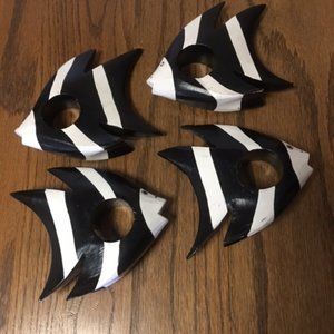 Wooden Tropical Fish Napkin Rings (4) Great for a Beach House!